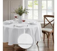 Elrene Home Fashions Nappe ronde en tissu infroissable avec bordure à œillets Blanc 177,8 x 177,8 cm