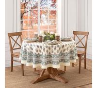 Elrene Home Fashions Nomad Harvest Block Print Nappe Ronde Automne/Thanksgiving 177,8 x 177,8 cm