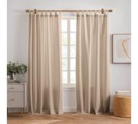 Elrene Home Fashions Rhodes Lot de 2 Rideaux de fenêtre Unis à Pattes pour intérieur ou extérieur, 132,1 x 213,4 cm, Taupe