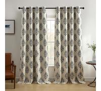 Elrene Home Fashions Room Darkening Grommet Linen Single Panel Window Curtain Drape, Noir, 52" x 95" (1 Panel)