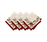 Elrene Home Fashions Villeroy & Boch Lot de 4 Serviettes de Table en Tissu avec nœuds et Guirlande de Noël