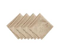 Elrene Lot de 4 Serviettes de Table damassées, Polyester, Taupe, 43,2 x 43,2 cm