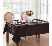 Elrene Nappe damassée en Polyester, Noir, 152,4 x 259,1 cm, rectangulaire/rectangulaire