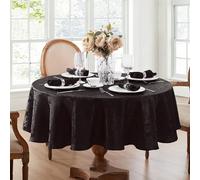 Elrene Nappe damassée, Polyester, Noir, 152,4 x 213,4 cm Ovale