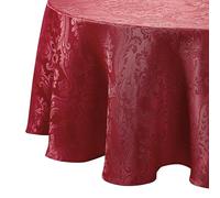 Elrene Nappe damassée, Polyester, Rouge, 177 cm Ronde