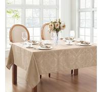 Elrene Nappe damassée, Polyester, Taupe, 60" x 144"