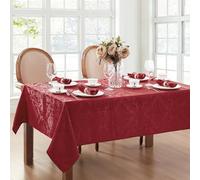 Elrene Nappe damassée rectangulaire en Polyester, Rouge, 304,8 x 152,4 cm