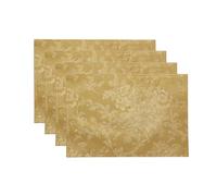 Elrene Poinsettia Elegance Jacquard Collection Table de Vacances, Polyester, doré, 13" x 19" (Placemats)