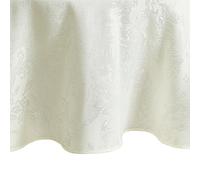 Elrene Poinsettia Elegance Jacquard Collection Table de Vacances, Polyester, Ivoire, 60" x 84" Oval (Tablecloth)