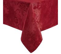 Elrene Poinsettia Elegance Jacquard Collection Table de Vacances, Polyester, Rouge, 52" x 70" (Tablecloth)