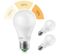 Elrigs 3-installation E27 Ampoule LED A60, Blanche Chaude (3000K), 9W-4W-1.5W, 220 Volt, Aucun Gradateur Requis, 60W Equivalent, 800/280/130 - Lumen, 2 par Paquet