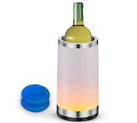 Elrigs Refroidisseur de Vin avec Lampe Tactile RGB Ambiante| Rafraîchisseur de Bouteille avec 2 Ice Pack pour 750ml de Champagne| Accessoires de Vin pour la Fête/Dîner