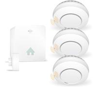 ELRO Connects SF500S Kit détecteur de fumée - Kit Complet avec connecteur K2 + 3 détecteurs de fumée sans Fil - Avertissement par Smartphone - Conforme à la Norme EN14604