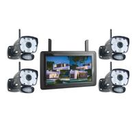 Elro Kit de surveillance CZ60RIPS 4 caméras 1080P vision nocturne couleur application écran 9" Noir