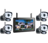 Elro Kit de surveillance CZ60RIPS 4 caméras 1080P vision nocturne couleur application écran 9" Noir
