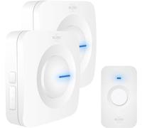 ELRO DB3000 Sonnette de Porte sans Fil - avec 2X récepteur à Piles - 64 Mélodies - Distance sans Fil : 300m - Blanc
