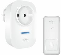 ELRO DB4000 Kit de sonnette de porte cinétique sans fil avec récepteur enfichable et prise de courant, pas besoin de piles 150 m