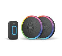 ELRO DB5000 Sonnette de Porte sans Fil - LED Multicolore - 2 récepteurs à Piles - portée de 300 m - étanchéité IP44-61 mélodies