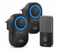 ELRO DB6000 Kit de sonnette cinétique sans fil avec 2 récepteurs - Avec 2 ports de charge rapide USB-C par récepteur - Aucune pile nécessaire