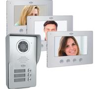 ELRO DV4000-3 Interphone Vidéo │ 3 Appartements │ Caméra Full HD 1080P avec Vision Nocturne │ pour Intérieur et Extérieur │ Câble 4 Fils │ 16 Sonneries