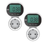 ELRO EM5000 Lot de 2 compteurs d'énergie plug-in | aperçu de la consommation d'énergie et des coûts | Écran inclinable | Jusqu'à 3600 W