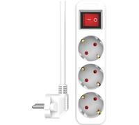 ELRO ES103S-W Multiprise 3 Prises avec câble de 1,5 m | Haute sécurité | Sécurité Enfant | Prise de Terre | Résistant au feu | Certifié TÜV | Blanc