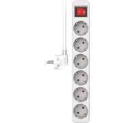 ELRO ES106 Multiprise 6 Broches avec Interrupteur et câble de 1,5 m - sans Danger pour Les Enfants - Prise Schuko - Maximum 3680 W - Certifié TÜV - Blanc