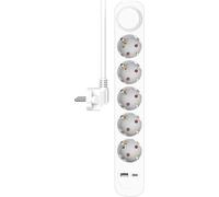 ELRO ES305 Multiprise 5 Prises avec câble de 1,5 m et Interrupteur - 5 Prises + USB + USB-C - Sécurité Enfant - Fiche Schuko - Maximum 3680 W - Certifié TÜV