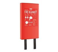 ELRO FB1800 Couverture Anti-Feu 1, 8M x 1, 2M - Couverture Rigide - Excellent pour couvrir les gens - Selon DIN en 1869, Red