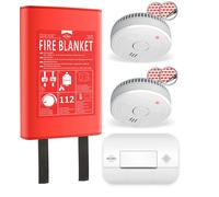 ELRO FF0404 Lot de 2 détecteurs de fumée CO avec Couverture Rigide de 1,2 m