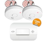 ELRO FF1840 Kit Complet de Sécurité Incendie - 2 Détecteurs de Fumée Blancs avec Montage Magnétique et Détecteur de CO Blanc - Batteries Longue Durée