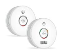ELRO FF4910 Pro Kit Anti-Incendie - Détecteur de fumée & détecteur de monoxyde de Carbone avec Pile de 10 Ans - Conforme à la Norme européenne EN14604 et EN50291 2 pcs
