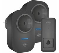 ELRO Kit de sonnette cinétique sans fil DB4000 - Avec 2 récepteurs enfichables avec prise - Pas besoin de piles - 150 m