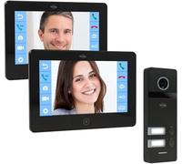 ELRO PRO PV40 Portier vidéo Full HD pour 2 familles avec 2 écrans couleur - Avec messagerie vocale - 13 sonneries - Design moderne