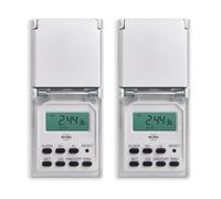 ELRO TO3000-2 Minuterie numérique d'extérieur avec programme hebdomadaire programmable | 10 horaires de commutation par jour | Fonction aléatoire | Étanchéité IP44 | Jusqu'à 3600 W