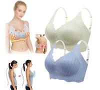 Elrosy Jelly Gel Soutien-Gorge,Elrosy Jelly Gel Shaping Bra Toute la journée,Soutien-Gorge sans Fil Confortable,Soutien-Gorge correcteur de Posture avec Soutien et Levage (2 pièces-D,M)