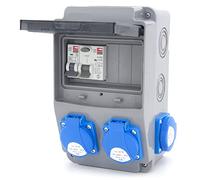 ELS Elektrotechnika Répartiteur de courant de chantier 6NO 4 x 230 V + LS et FI câblé (4 x 230 V + 1 x LS C16 + FI40)