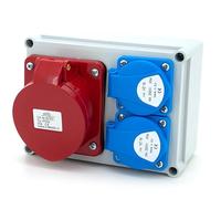 ELS Elektrotechnika Répartiteur mural 2 prises 230V et 1 câble CEE 32 A, prêt à raccorder, atelier, garage, IP44