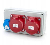 ELS Elektrotechnika Répartiteur mural 230V + 2x CEE 32 A, câblé, prêt à être branché pour atelier, usine, garage