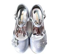 ELSA & ANNA Chaussures de Princesse pour Filles - Chaussures Reine des Neige à Talons de 3cm - Chaussures de Déguisement pour Fêtes et Anniversaires - SHOES2, Argent, 31 EU