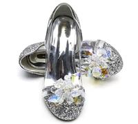ELSA & ANNA Chaussures de Princesse pour Filles - Chaussures Reine des Neige à Talons de 3cm - Chaussures de Déguisement Scintillantes pour Fêtes et Anniversaires - Talons hauts pour enfants SIL15
