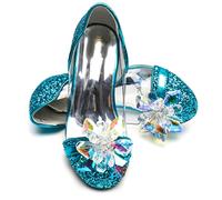 ELSA & ANNA Chaussures de Princesse pour Filles - Reine des Neige à Talons 3cm - Chaussures de Déguisement Scintillantes pour Fêtes et Anniversaires - Talons Hauts BLU14