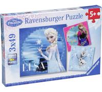 Elsa, Anna et Olaf. Puzzle 3 X 49 pièces