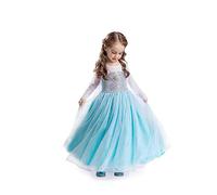 ELSA & ANNA Filles Reine des Neiges Princesse Partie Costumée Déguisements Robe de Soirée FR-FR314 - 6-7 Ans ( Code de Taille : 40)