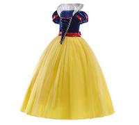 ELSA & ANNA Robe Princesse pour Filles - Déguisement Reine des Neiges - Fêtes, Anniversaires & Halloween - 5-6 Ans