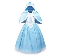 ELSA & ANNA Robe Princesse pour Filles - Déguisement Reine des Neiges - Fêtes, Anniversaires, Halloween - 6-7 Ans