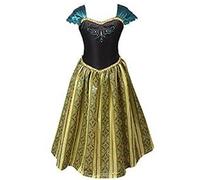 ELSA & ANNA Robe Princesse pour Filles - Déguisement Reine des Neiges pour Filles - Robe Princesse Filles pour Fêtes, Anniversaires, Déguisements & Halloween - Deguisement Robe de Princesse - 5-6 ans