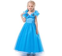 ELSA & ANNA Robe Princesse pour Filles - Déguisement Reine des Neiges pour Filles - Robe Princesse Filles pour Fêtes, Anniversaires, Déguisements & Halloween - Deguisement Robe de Princesse - 6-7 ans