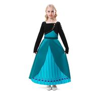 ELSA & ANNA Robe Princesse pour Filles - Déguisement Reine des Neiges pour Filles - Robe Princesse Filles pour Fêtes, Anniversaires, Déguisements & Halloween - Deguisement Robe de Princesse - 6-7 ans