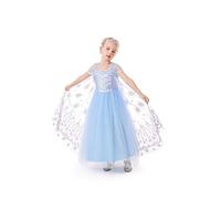 ELSA & ANNA Robe Princesse pour Filles - Déguisement Reine des Neiges pour Filles - Robe Princesse Filles pour Fêtes, Anniversaires, Déguisements & Halloween - Deguisement Robe de Princesse - 6-7 ans
